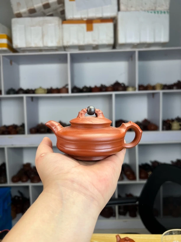 宜兴紫砂壶朱泥时来运转