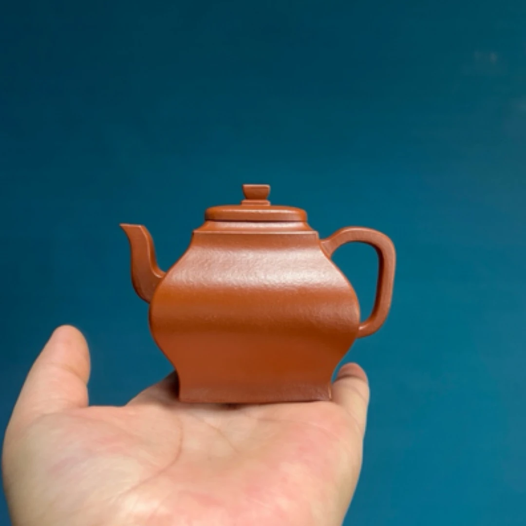 宜兴紫砂壶大红泥180毫升小四方