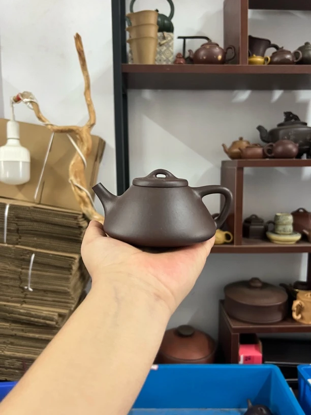 宜兴紫砂壶老紫泥子冶石瓢（微瑕）