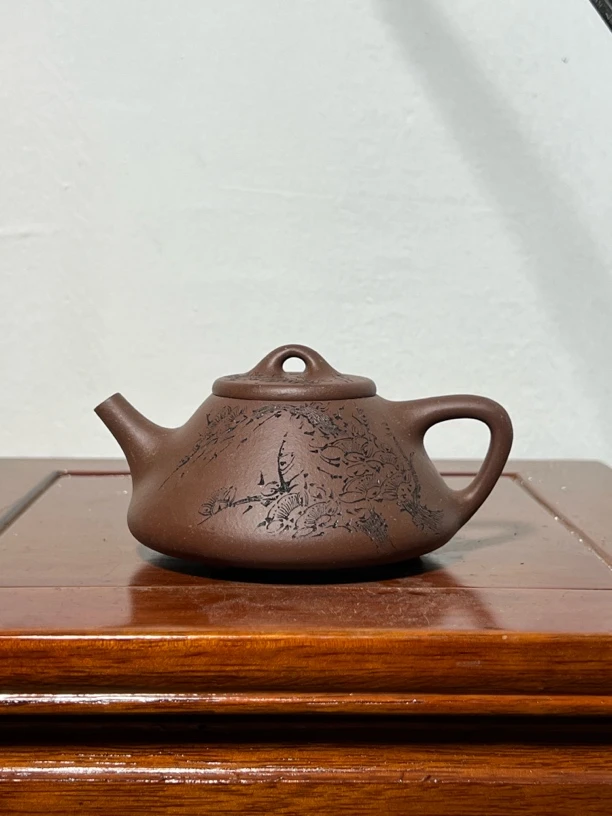 宜兴紫砂壶紫泥子冶石瓢（梅花）