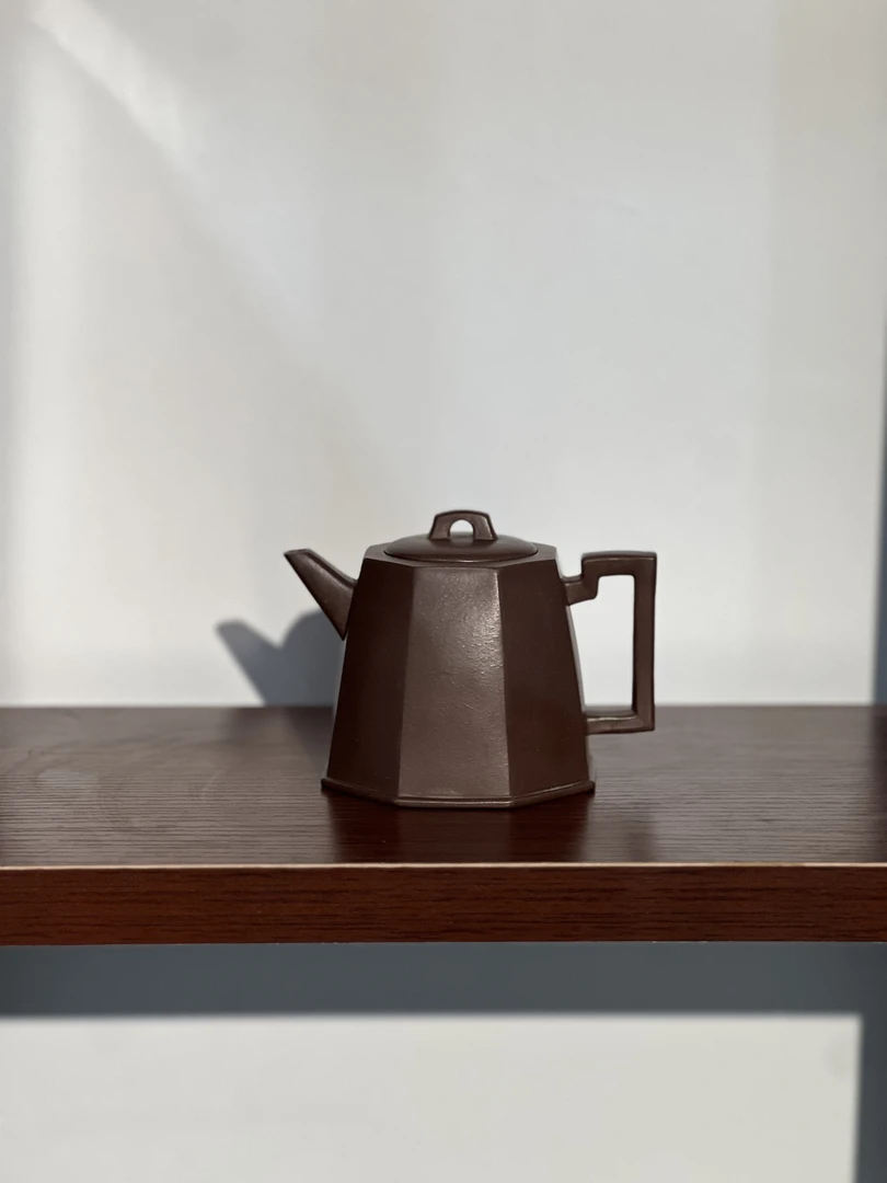 宜兴紫砂壶紫泥八方秦权