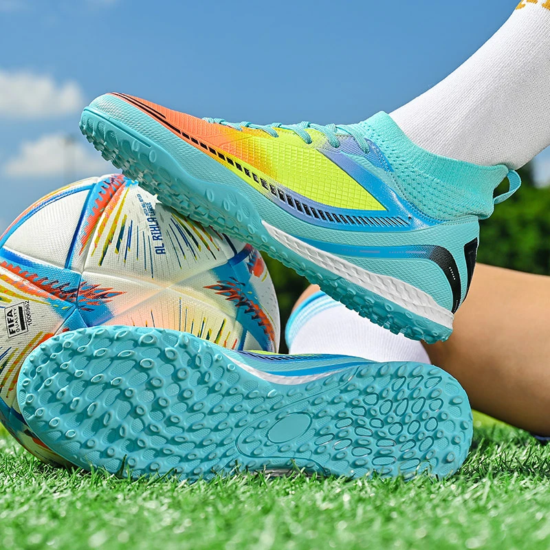 振足球鞋碎钉女中学生训练鞋TF足球训练鞋男童女童男孩球鞋小学