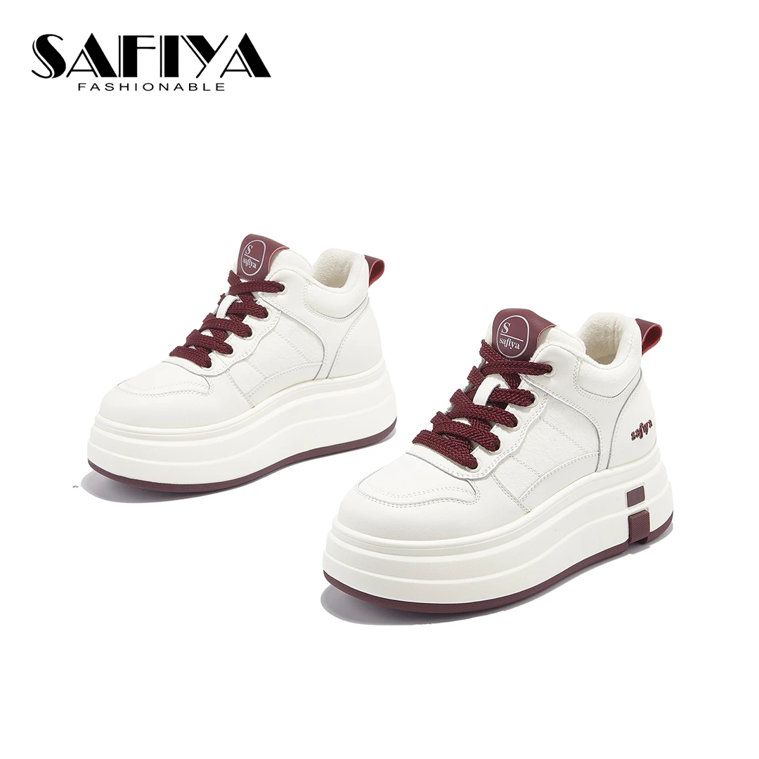 索菲娅Safiya2024秋冬新款时尚百搭休闲舒适高帮小白鞋SF43112C15