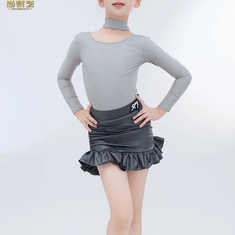尚裁艺拉丁舞服女儿童练功表演秋冬天新款分体套装网红专业31033