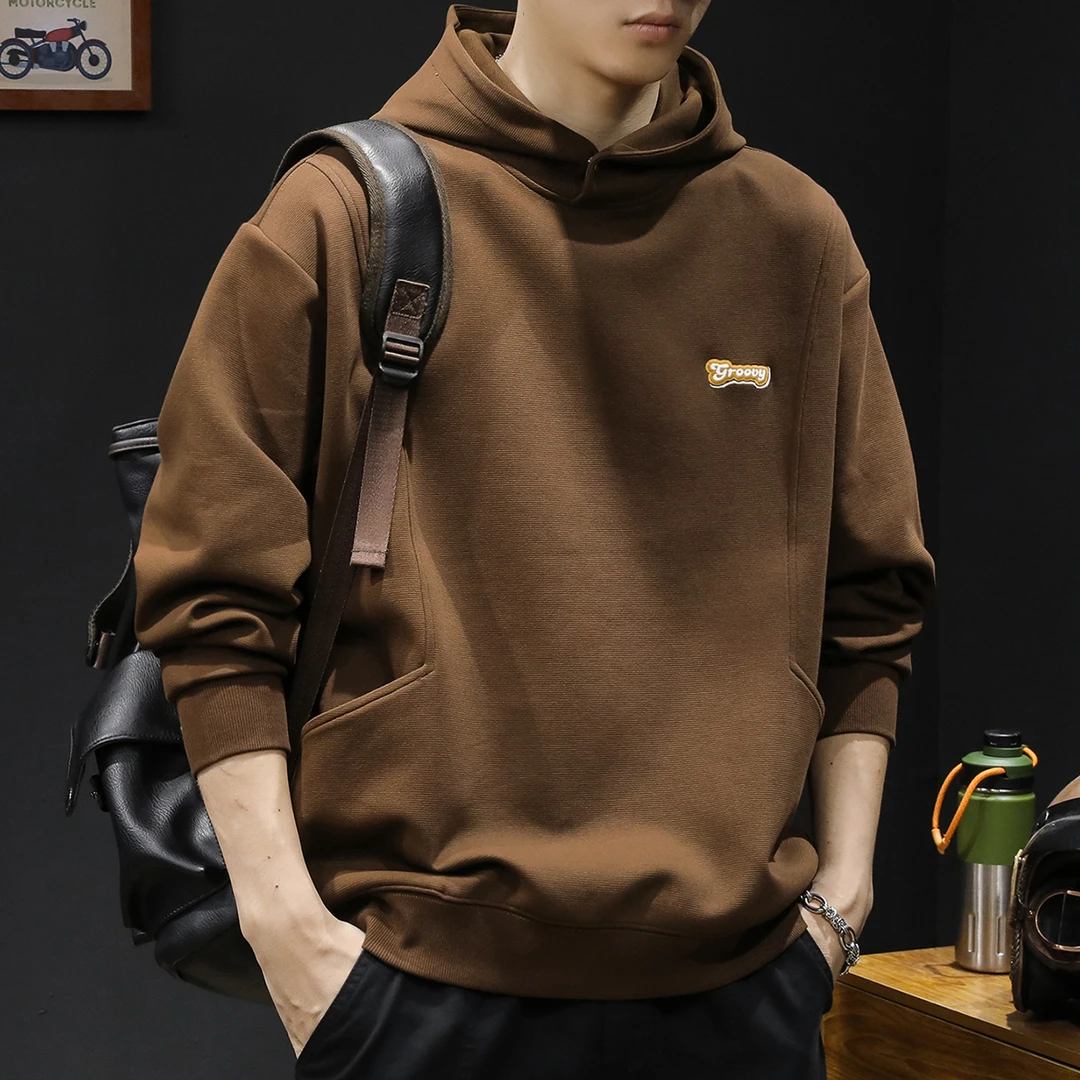 秋季重磅休闲连帽卫衣男生潮牌ins打底长袖宽松秋冬高级感男装
