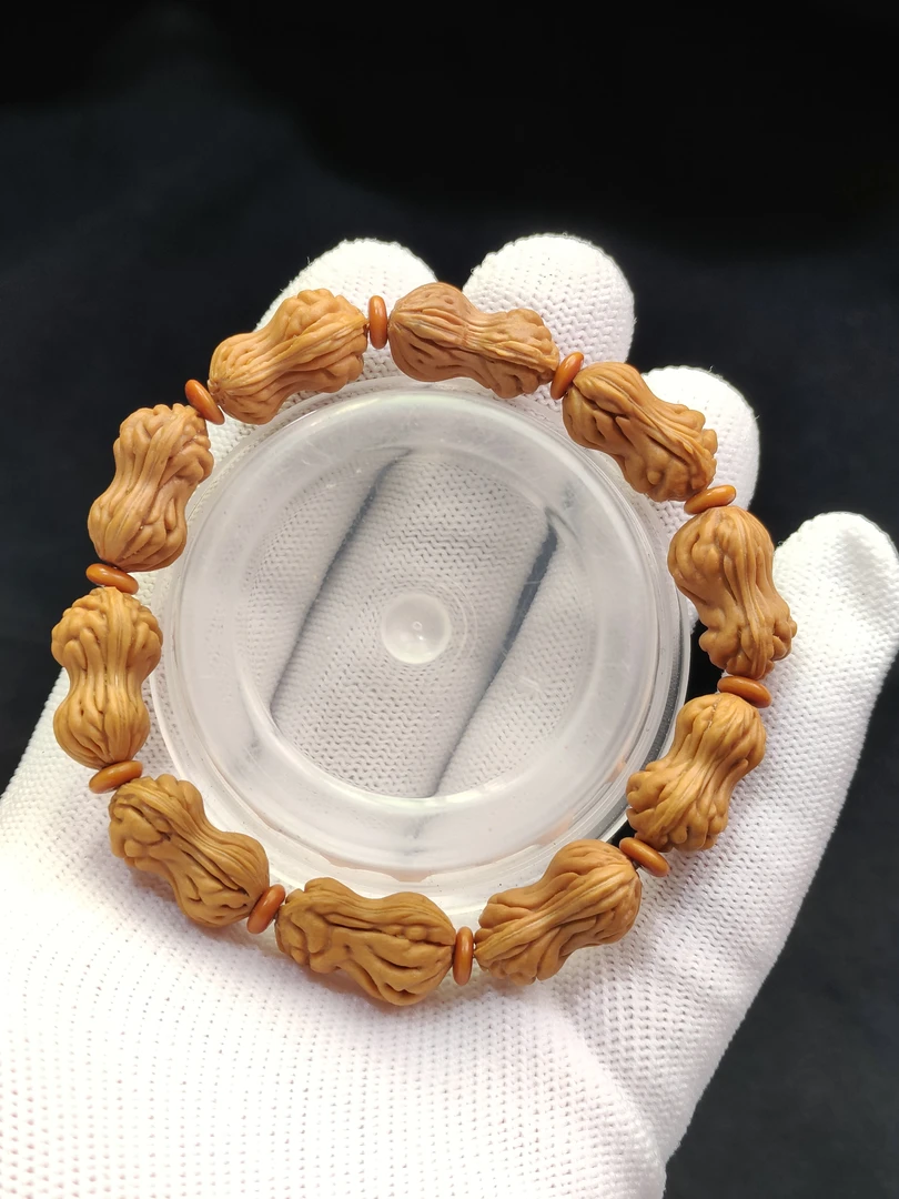 秦岭龙纹桃核异形花生白菜葫芦款手工12-14手串长串脖挂一手货源