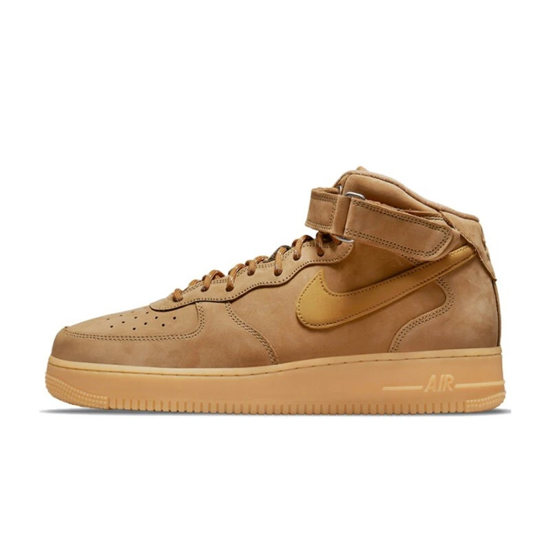 NIKE男鞋AF1中帮气垫经典小麦空军一号休闲运动板鞋DJ9158-200