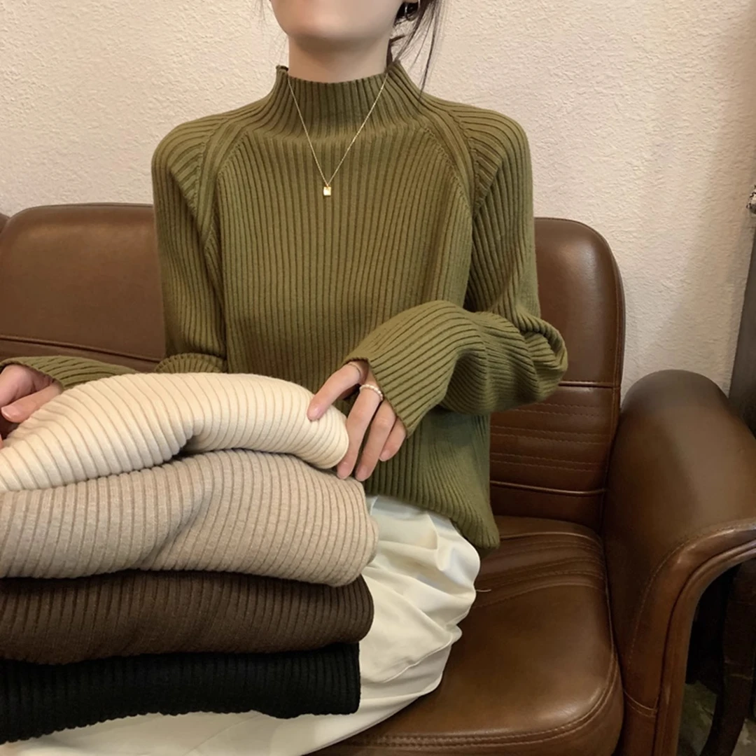 编号（01-50）秋冬日韩宽松慵懒风毛衣