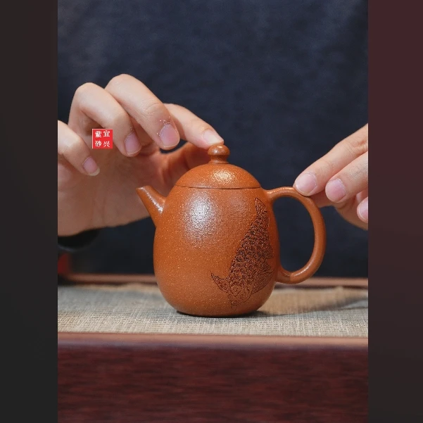 【闪购商品】龙蛋金龙鱼降坡家用紫砂茶壶J187