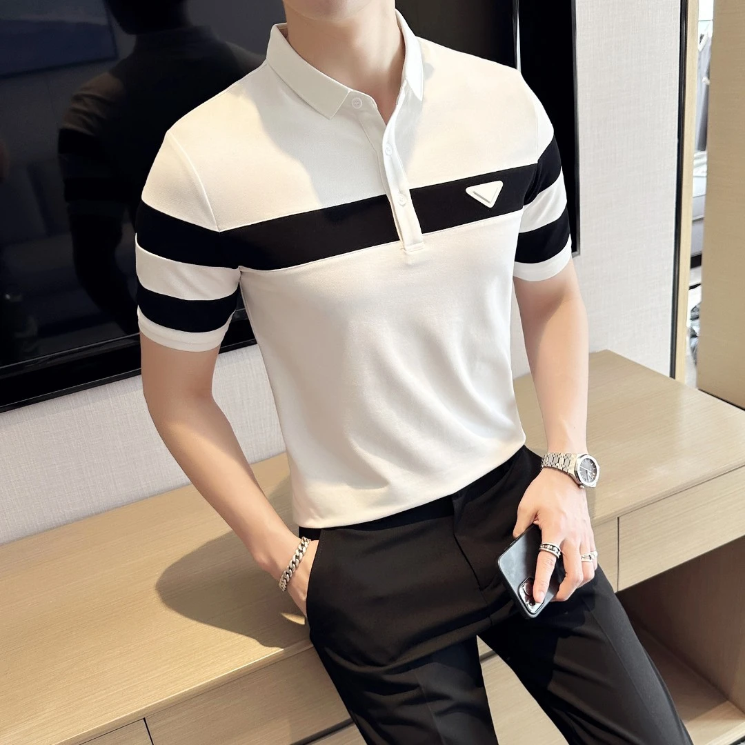 夏季男士休闲POLO衫 男生短袖T恤潮流白色POLO衫男打底体恤衫T222