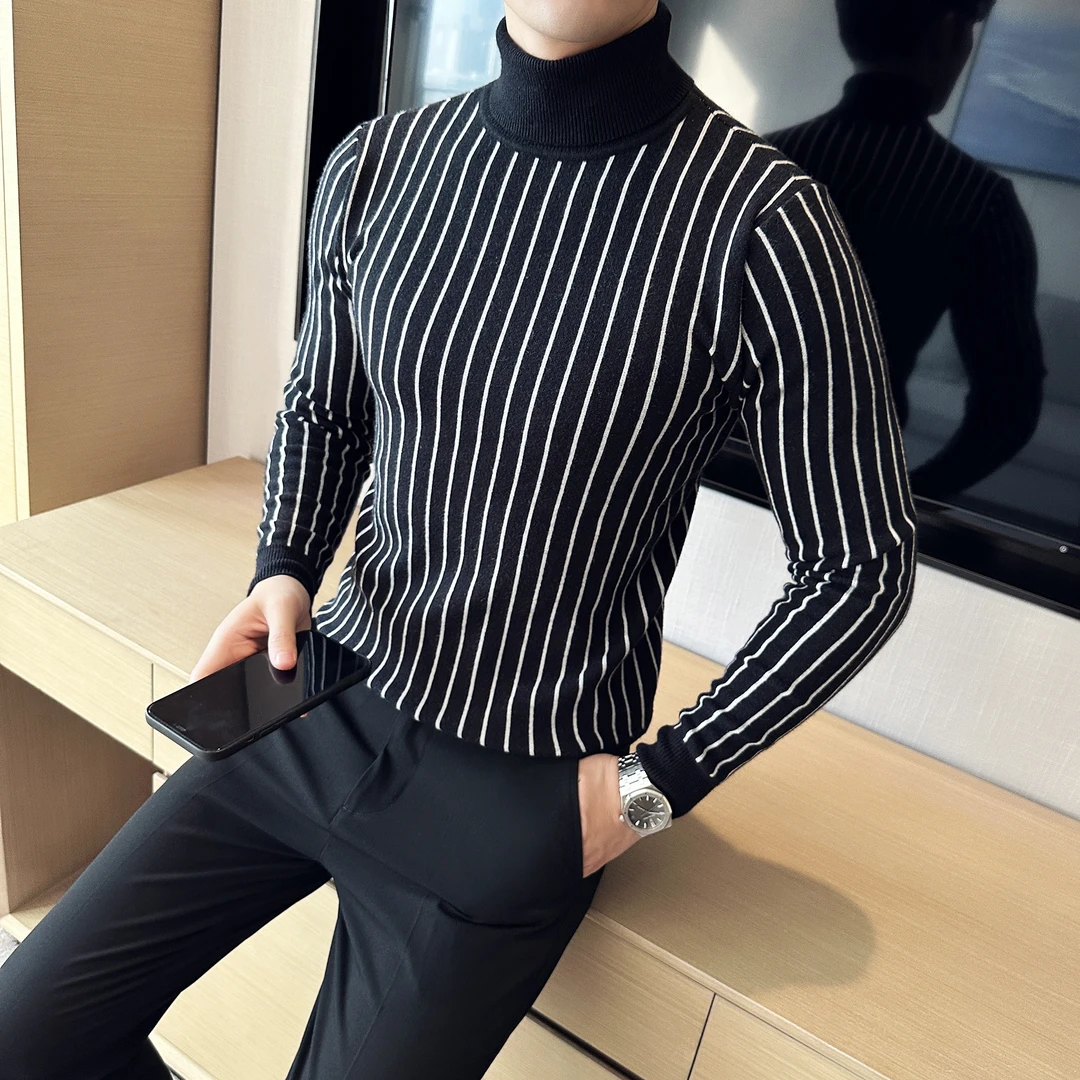 【高领毛衣】春秋季线衣男韩版修身男士针织衫休闲套头打底衫毛衣男