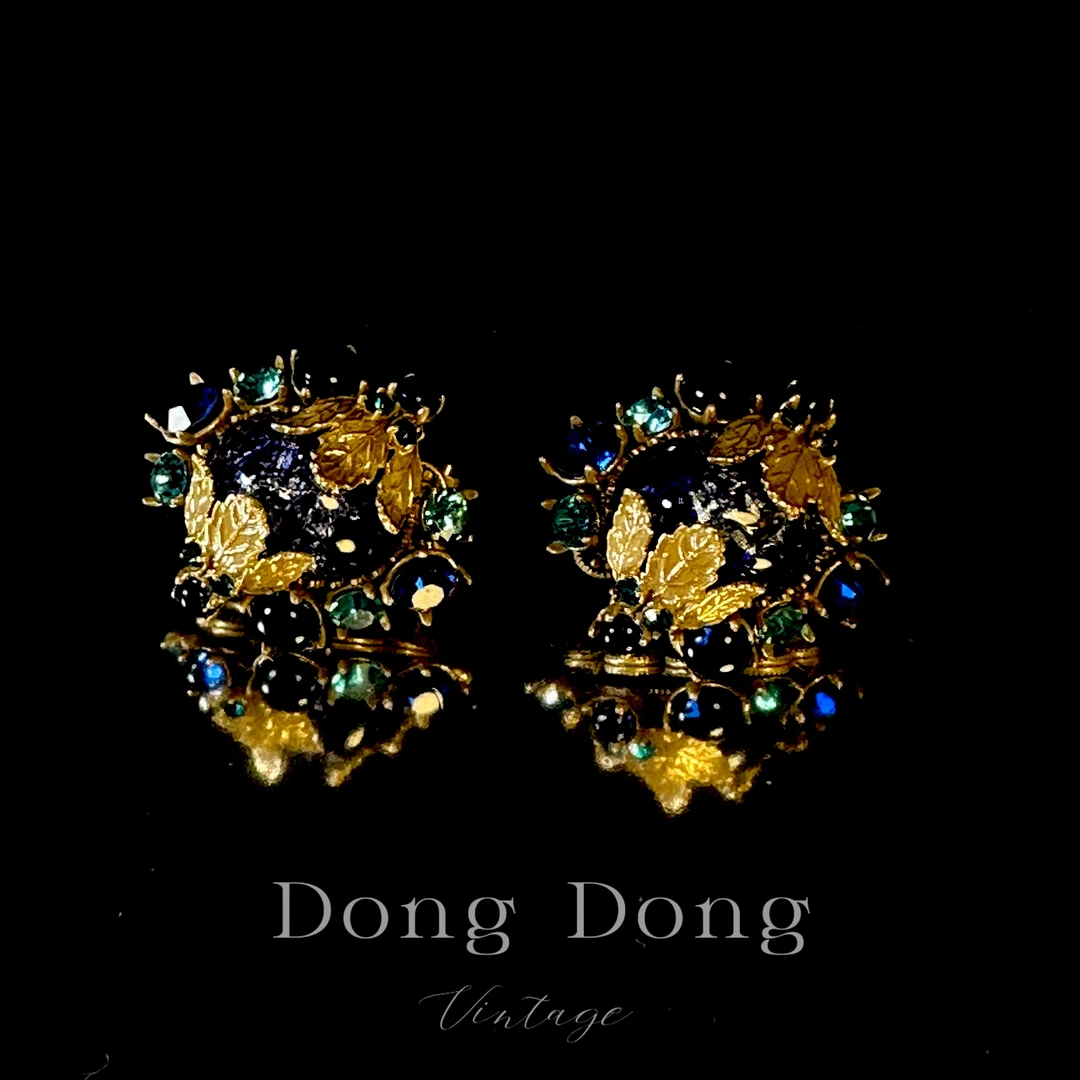 铜合金耳饰 铜合金中古重工耳饰【8599】中古收藏