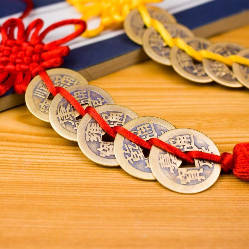 中国结纯黄铜五帝钱葫芦仿门对阳台挂件正品门挂高档五帝铜钱