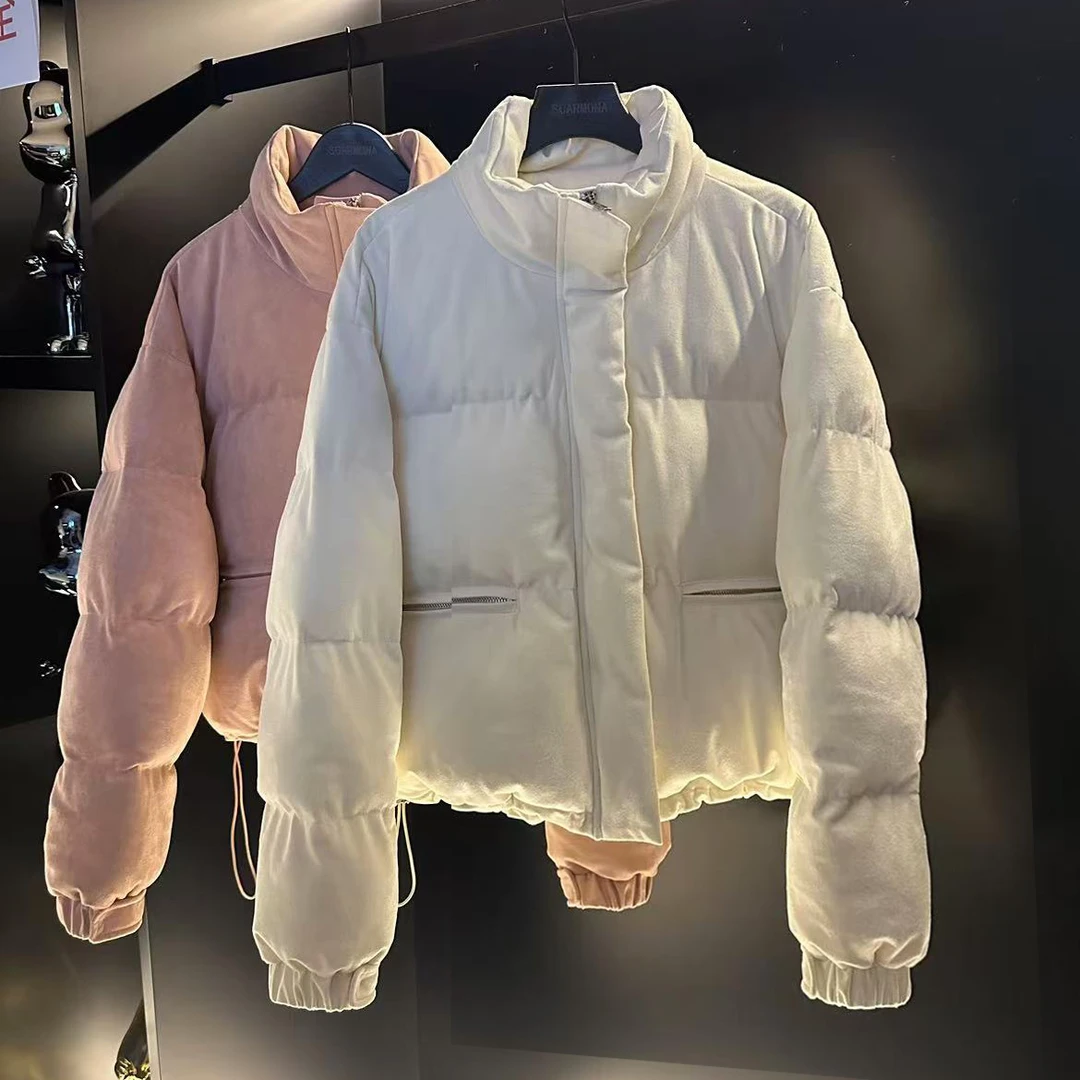 【SCARMONA】X9049加厚美式立领防寒服设计款冬季棉服外套女