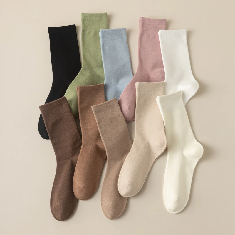 新款多巴胺复古舒适中筒堆堆袜W8051