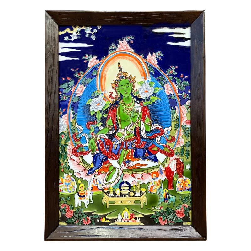 47*67超大墙挂立体实木画家风格客厅书房装饰瓷板画