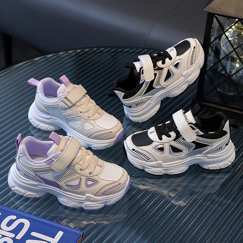 女童鞋运动鞋2025春秋季新款儿童皮面防滑中大童软底轻便运动鞋