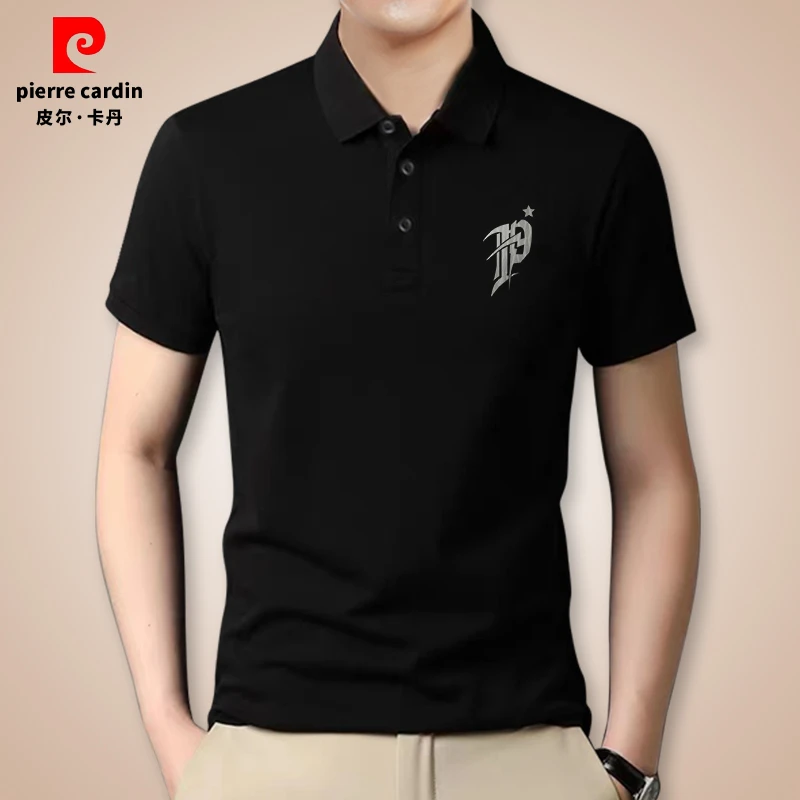 皮尔卡丹潮牌简约上衣男2025夏季新款polo衫青年百搭翻领短袖t恤