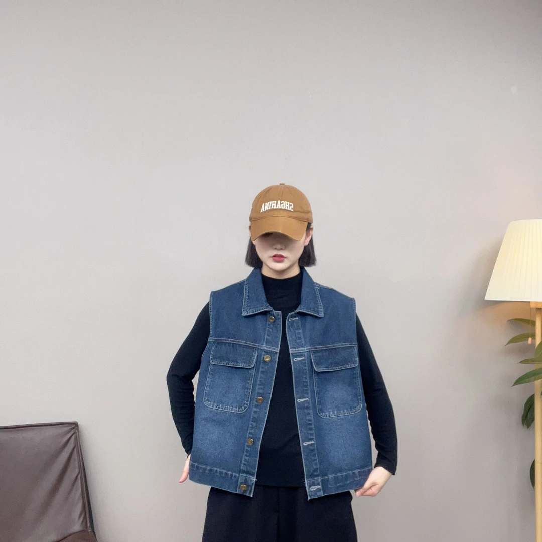 初秋韩系休闲牛仔马夹