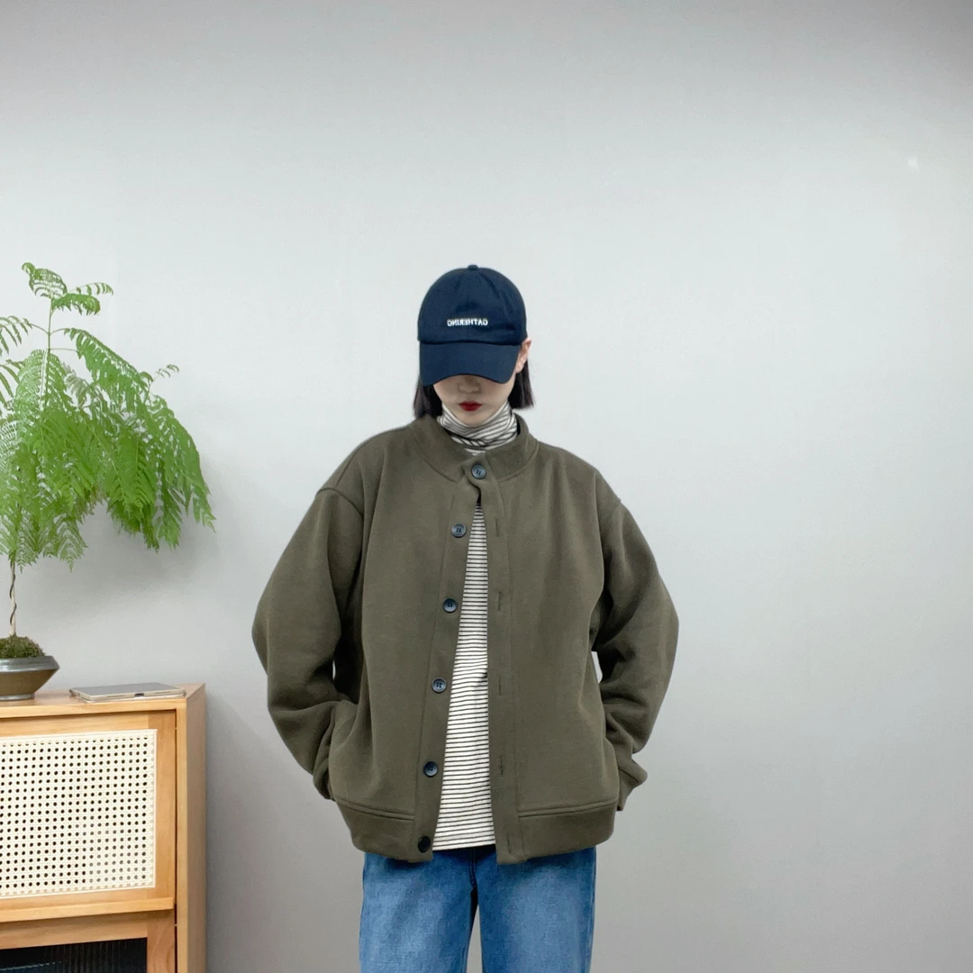 冬款加绒开衫外套