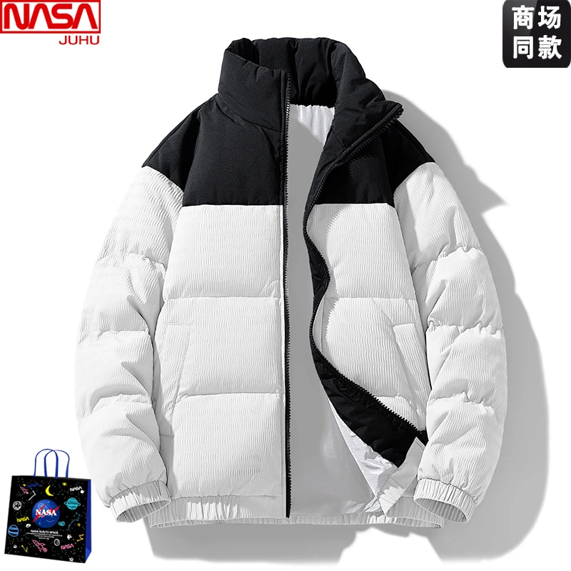 NASA男款羽绒服拼色90白鸭绒外套青少年中学生简约百搭保暖防寒服