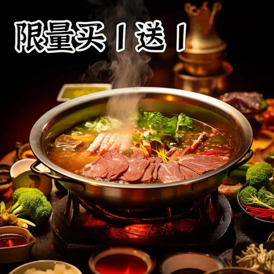 【买1送1】全牛锅牛肉火锅加热即食家庭装酒店饭店商用预制菜