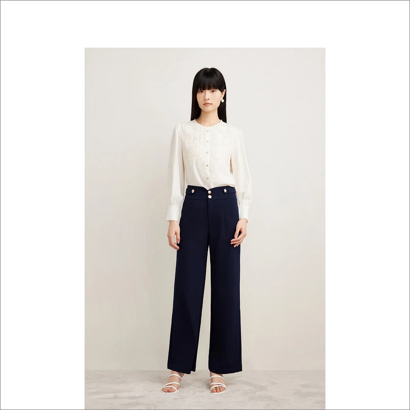 Goodland美地女装秋季新款时尚百搭纯色休闲裤LC64320020