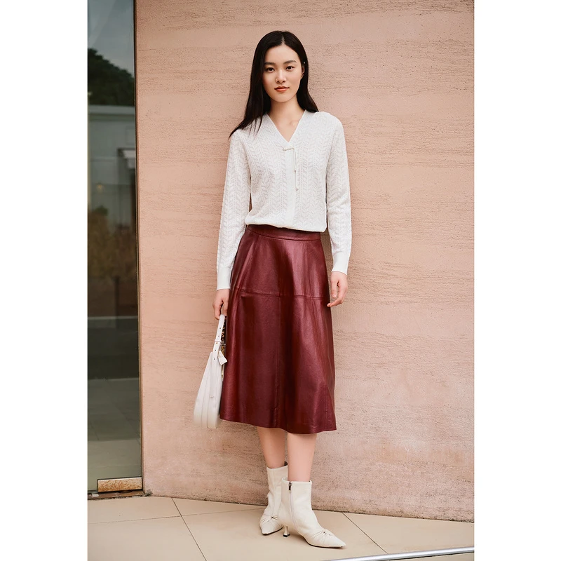 YINER音儿新款复古苏盘扣百搭长袖显瘦毛针织衫8C65106016