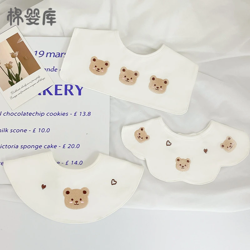 婴儿口水巾 纯棉宝宝围兜男女儿童婴幼儿围嘴 防水韩版可爱三条装