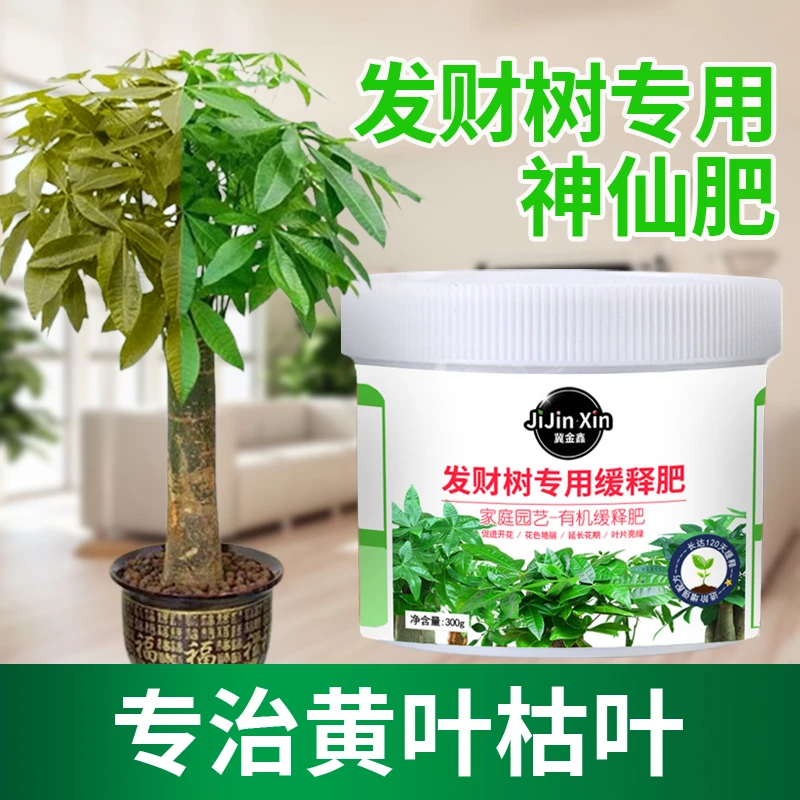 发财树专用肥料缓释肥绿植植物通用治黄叶子长效颗粒干叶掉叶烂根
