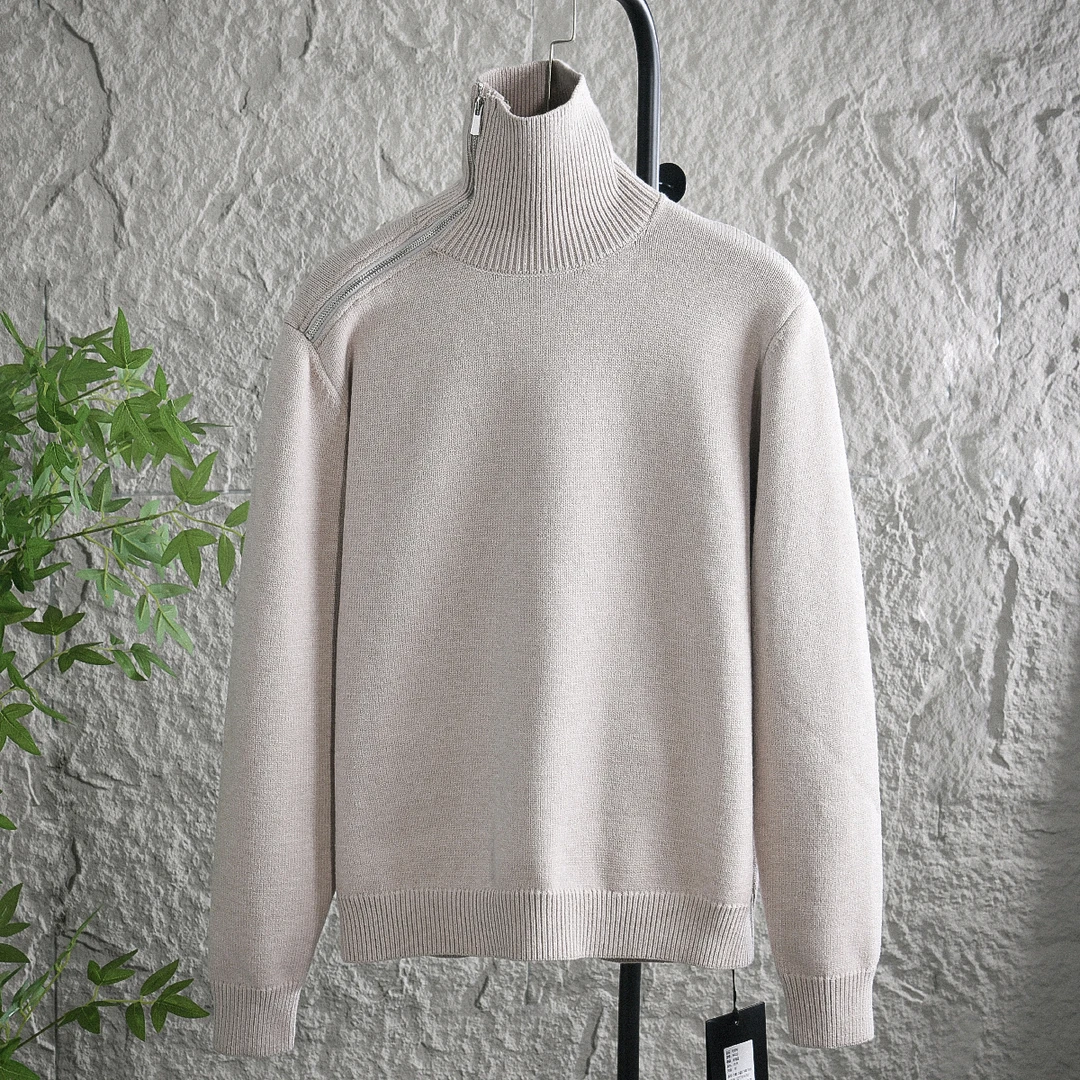 高智淡人网红秋冬新款男装青年针织毛衣潮牌痞帅百搭时尚休闲纯色