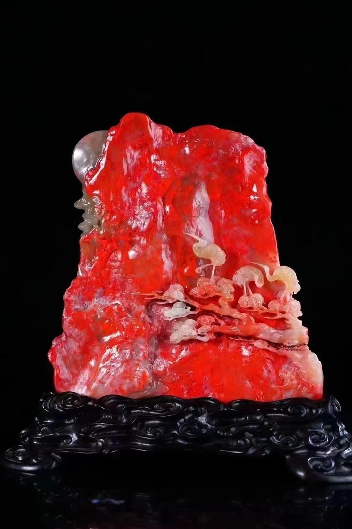 高端大气昌化石满血大红袍松鹤429克 11×11.8×3.6公分