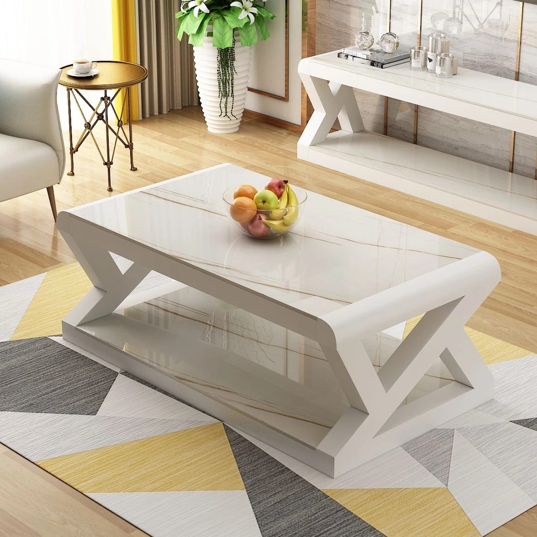 家用网红轻奢茶几小户型客厅电视柜钢化玻璃简约现代式茶几电视柜