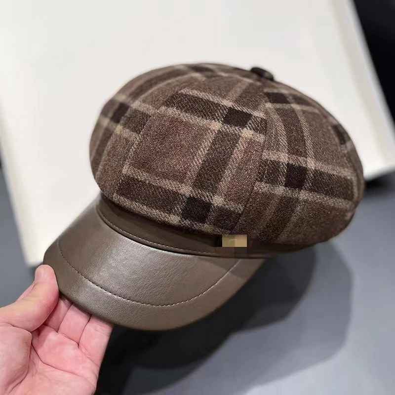 【宠粉专属】轻奢款高品质秋冬保暖舒适M标八角帽百搭帽可调节咖色