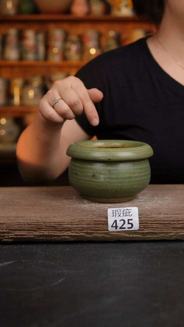 【闪购商品】瓷片425 泥泥手工花盆口9高8