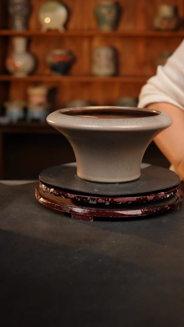 【闪购商品】瓷片泥泥手工花盆口14高10