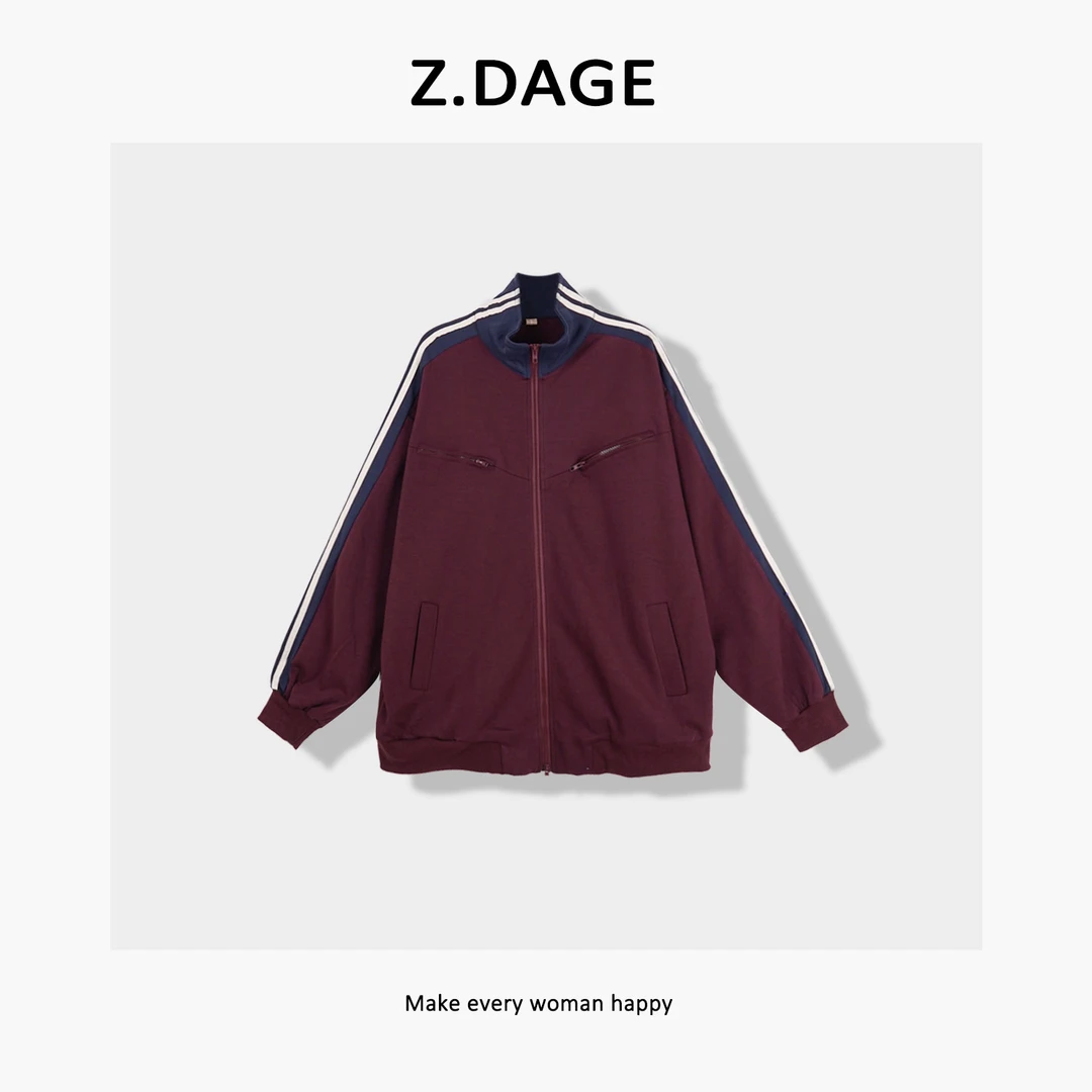 z.dage‘夜与法兰西’秋季新款时尚拼接撞色感减龄休闲外套-156