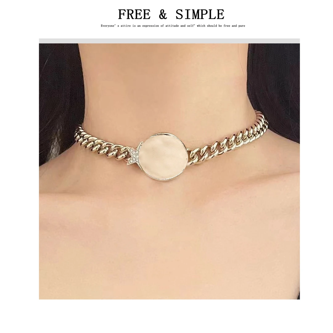 铜项链 【FreeSimple】‘璀璨’法式复古时尚小众气质粗项链-ZB084
