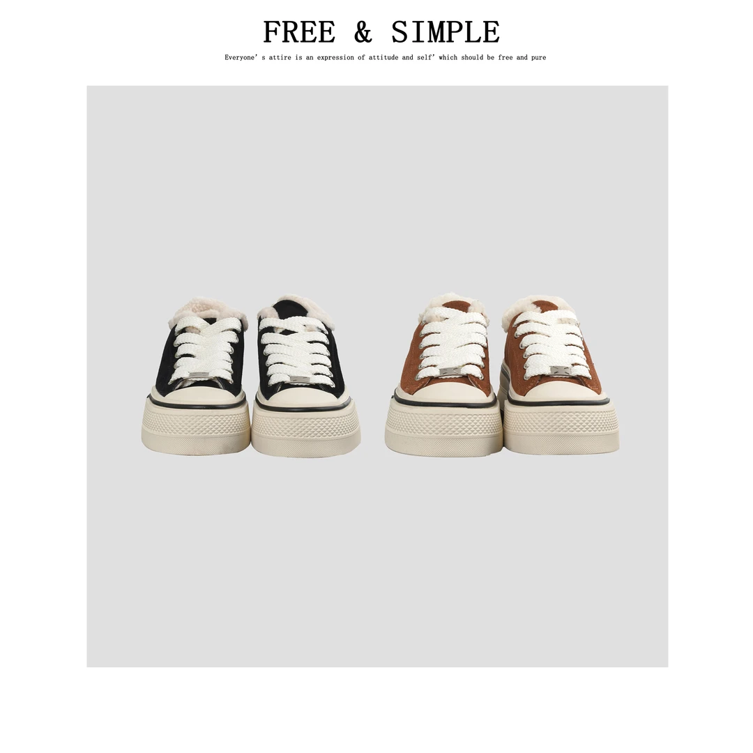 【FreeSimple】'雅姬'牛皮加厚板鞋24年春时尚气质休闲鞋-2219-23