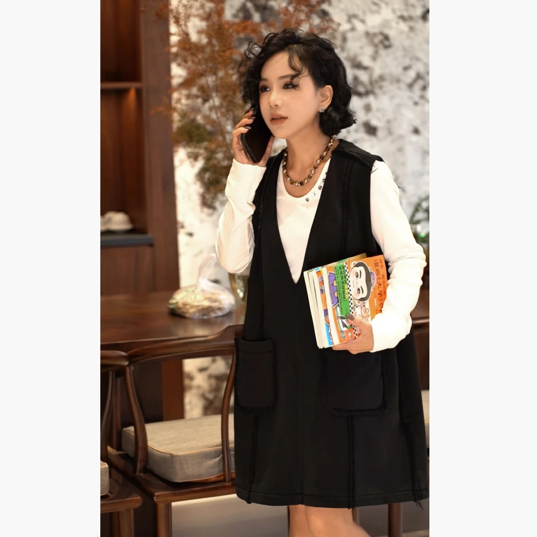 z.dage‘磁场’时尚极简高级感女士街头韩系风百搭无袖连衣裙-24931