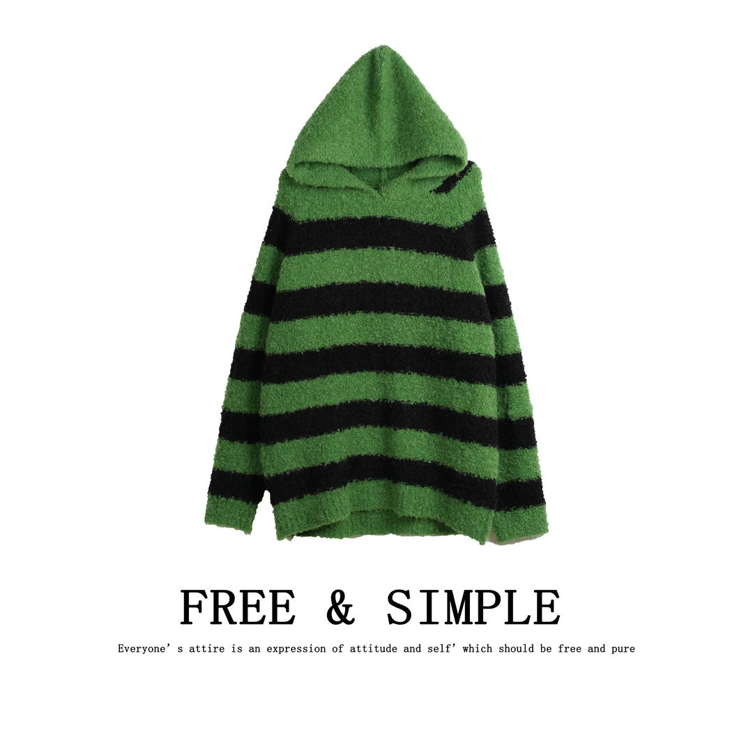 【幻想曲】100绵羊毛条纹毛衣女冬季时尚新款休闲显瘦毛织衫-1721