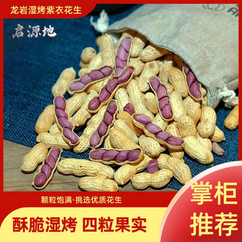 启源地正宗闽西龙岩特产湿烤红衣花生带壳营养红皮咸味酥脆下酒