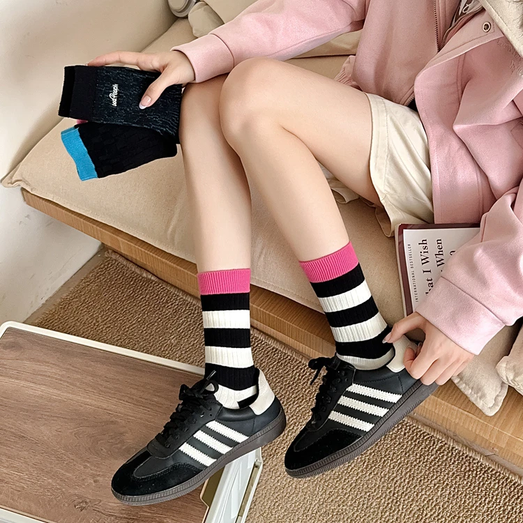 3双【亲身推荐款多巴胺】百搭精梳棉休闲风女短袜中筒袜堆堆袜