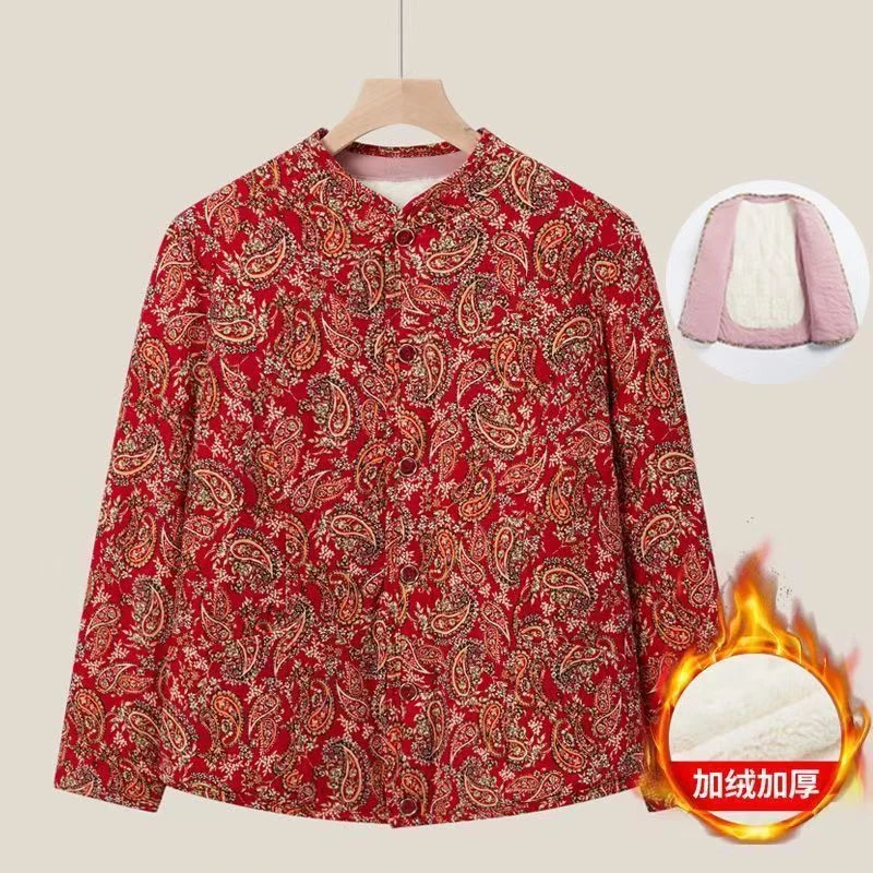 [工厂直发]碎花棉袄冬季内穿奶奶小棉袄加绒保暖棉服外套