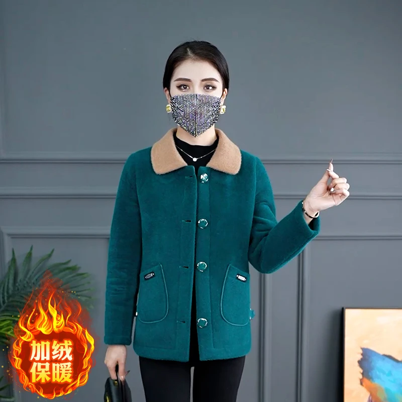 【抢】【秋冬爆款】时尚宽松大码百搭外套休闲加厚保暖气质毛呢短外套