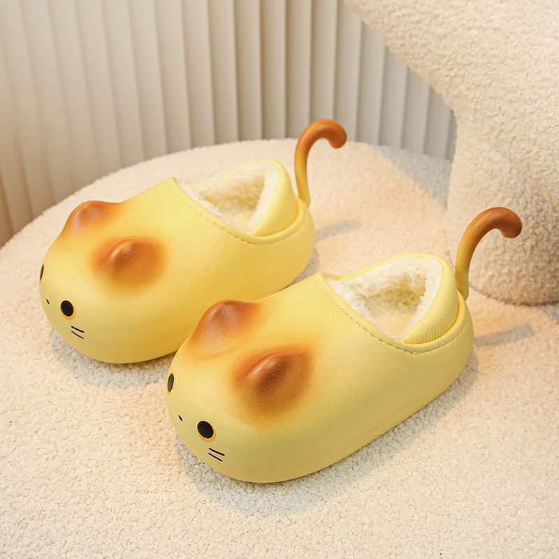 猫咪可爱女童棉拖鞋居家室内保暖毛绒棉拖防滑宝宝保暖毛儿童棉拖