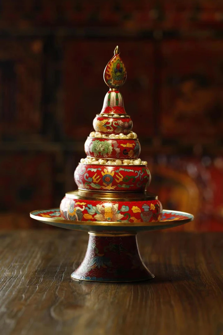 景泰蓝供盘/曼扎底盘 手工复古中式珐琅彩鎏金古典