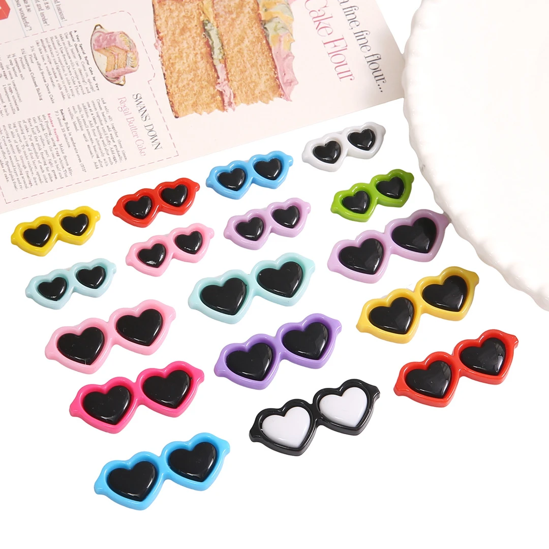 亚克力爱心眼镜配件diy 手工制作饰品配件装饰配送材料包