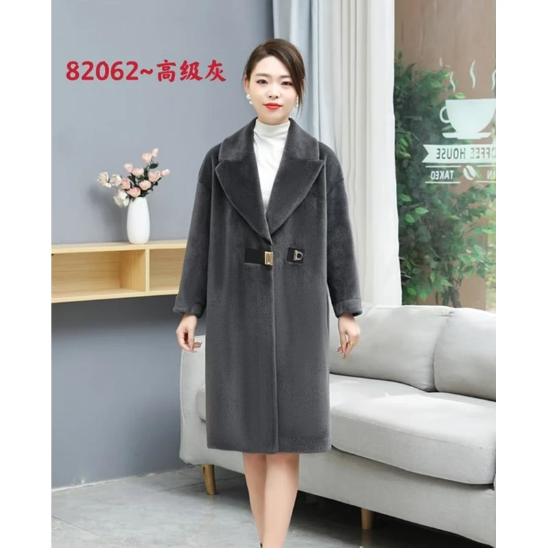【羽墨】乡82062冬季新款貂绒大衣中长款气质大码法式风格