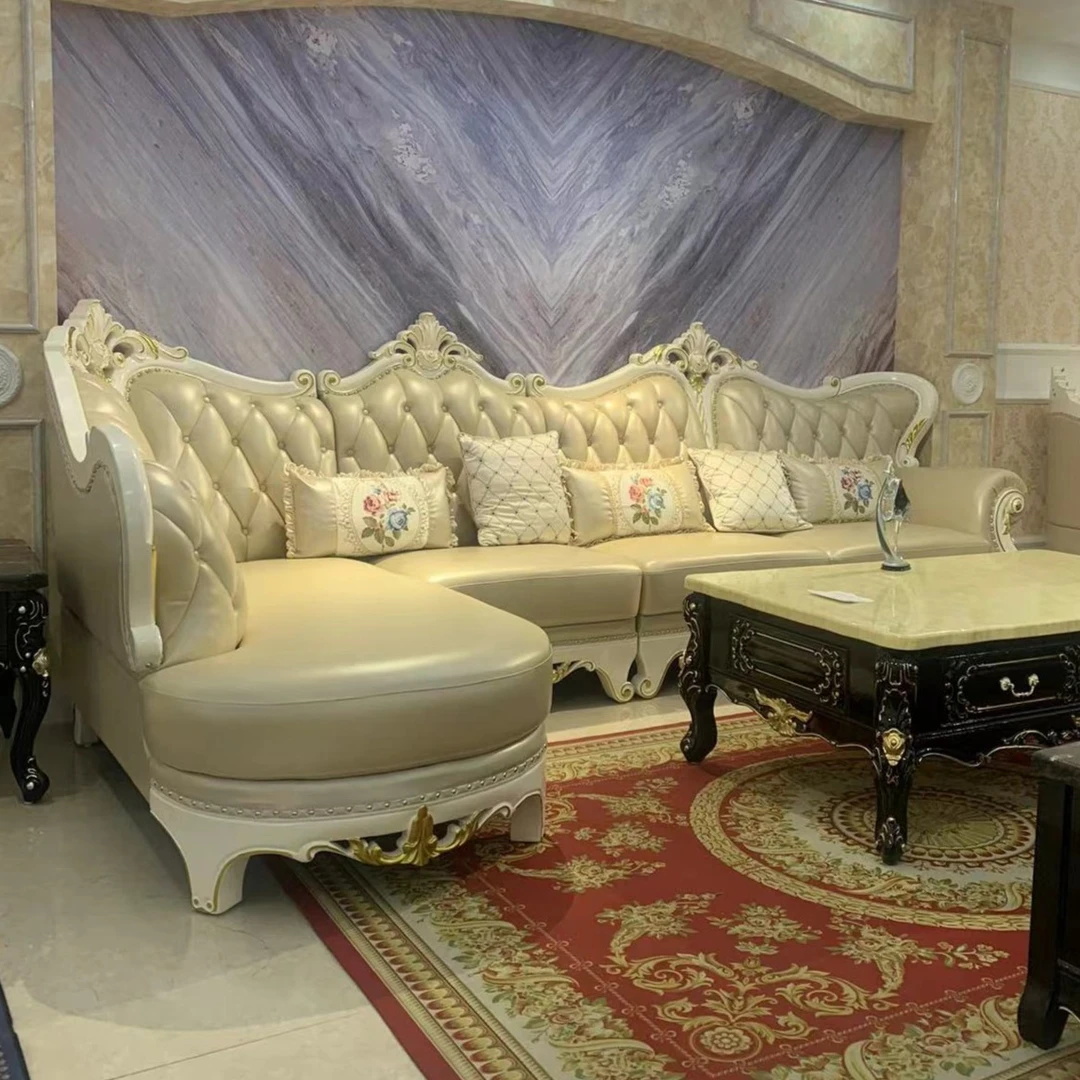 直播特价奢华欧式沙发组合客厅现代成套真皮沙发头层牛皮转角贵妃